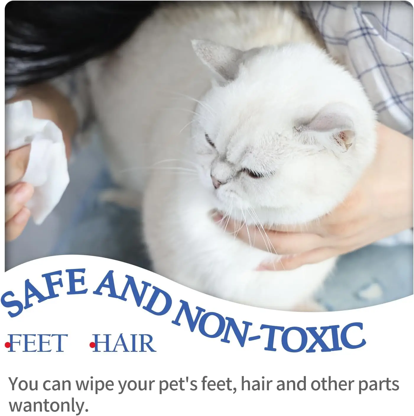 Pawise Pet Grooming Accessories Unscented Pet Hypoallergenic Eye Wipes 70 Counts Non-Woven Fabric Cleaning Wipes For Household