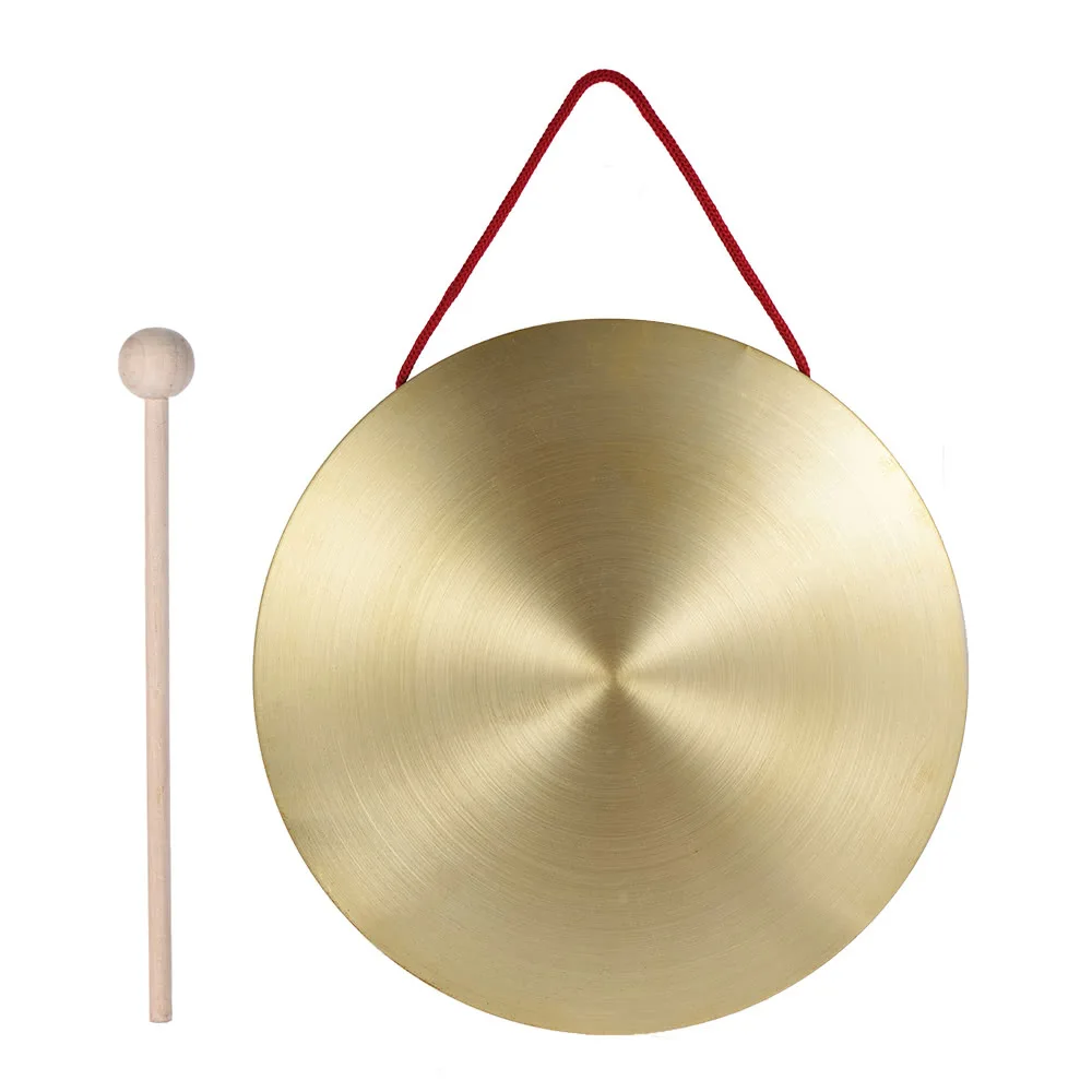 New Arrival 22 cm Hand Gong Cymbals Brass Copper Chapel Opera Percussion Instruments with Round Play Hammer