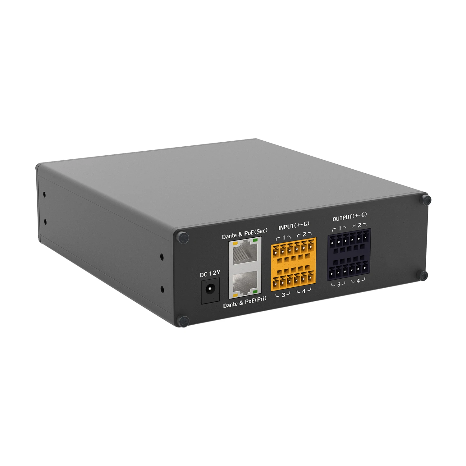 S-track Dante DBOX PoE and DC 12V dual power supply 4 input interface audio for conference room