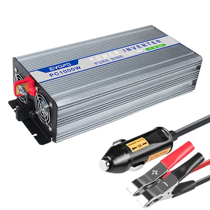 Автомобильный инвертор немодулированного синусоидального сигнала GYOPO, 1000 Вт, 2000 Вт, 3000 Вт, 12 В, 220 В постоянного тока в переменный ток, инвертор немодулированного энергопотребления с зарядным устройством