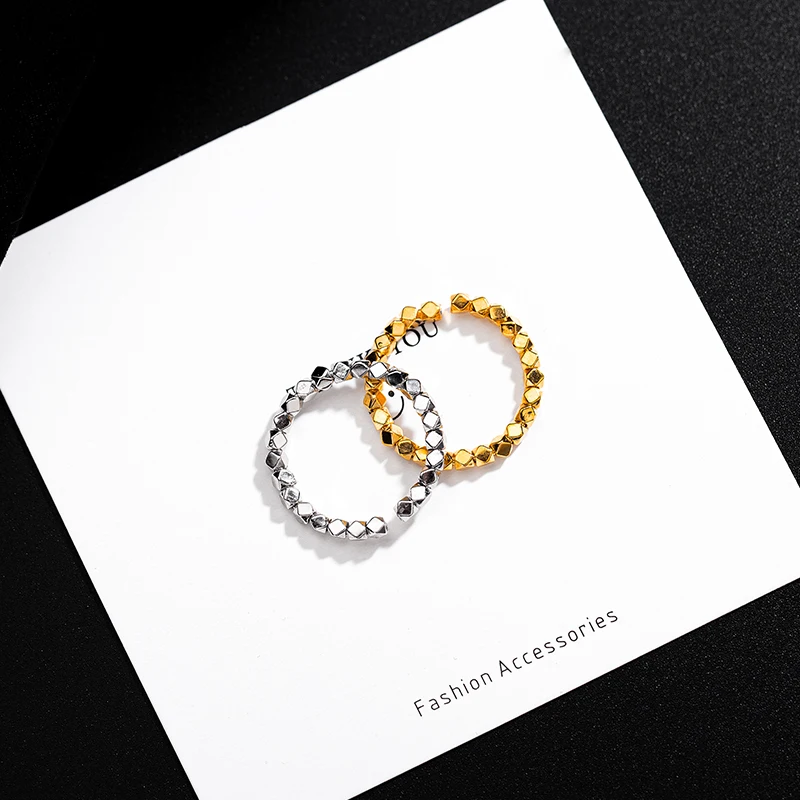 Best Price Open Seed Silver Beads Sterling Geometric Ring For Girls