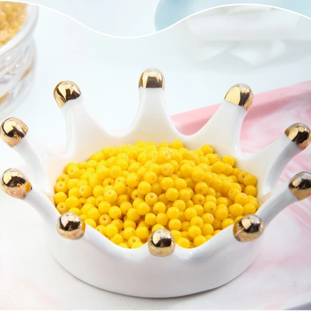 6/0 High Quality Perfect Round Glass Seed Beads Bulk Loose Beads Delicate Opaque Coating Color Seed Beads For Jewelry Making