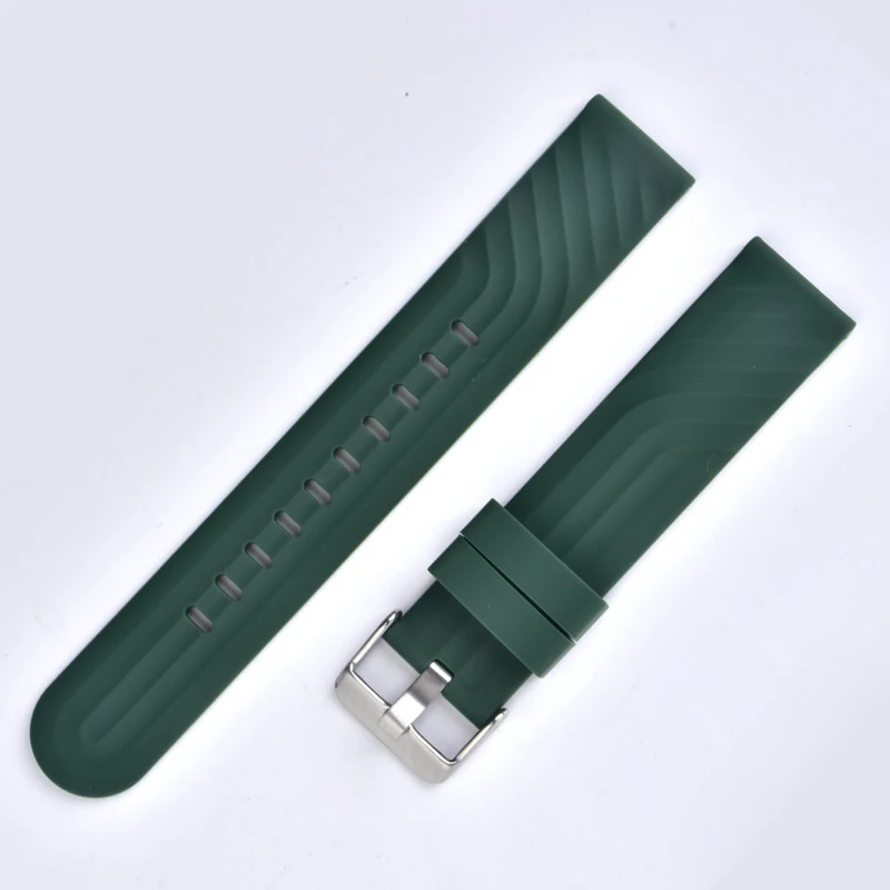 Fashion 2024 In Stock 18/20/22mm Water Sweat Resistant Silicone Band Soft Comfortable Wristwatch Band