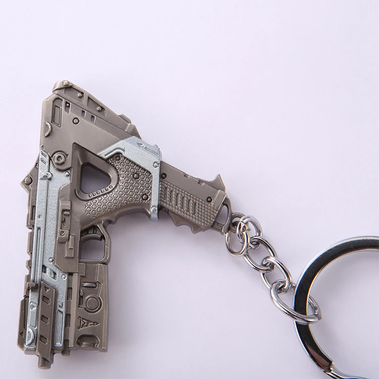 Hot sale metal gun key chain APEX auxiliary pistol  model zinc alloy small Metal keychain weapon gun key chain Gun llaveros