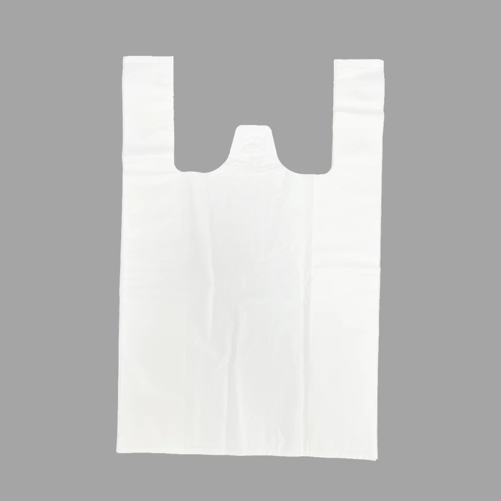 T-shirt Shopping Bags 100% Compostable Non Plastic Biodegradable Heat Seal Cornstarch Gravnre Printing Accept Customized Logo