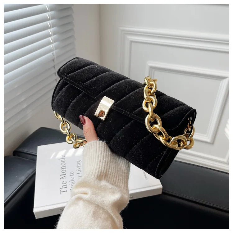 Luxury embroidery thread women hand bag ladies shoulder messenger small purse mini handbag velvet bags with