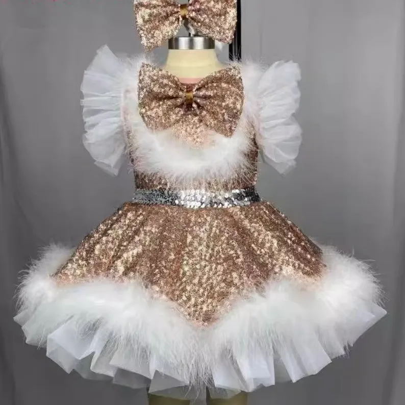 fashion girls women performance wear Christmas sequin spandex tap and jazz show dance wear party dress costume