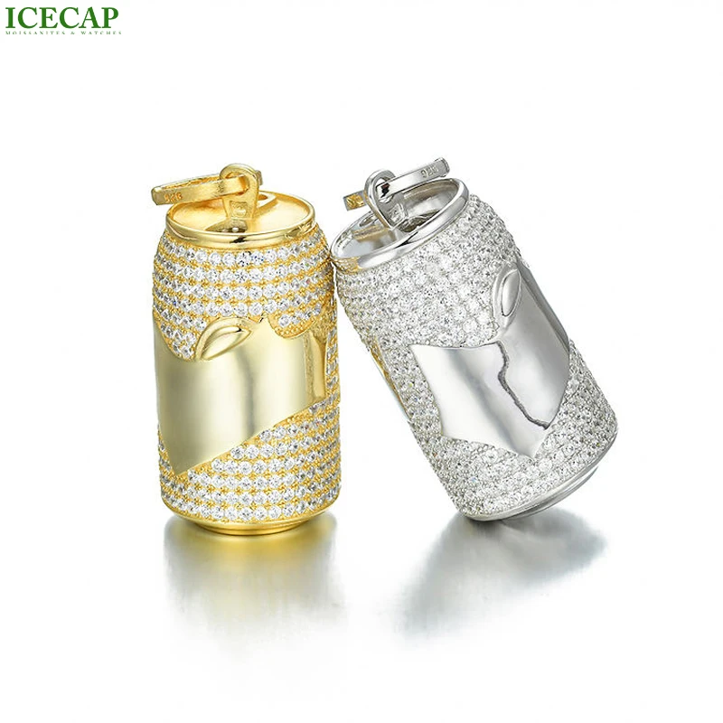 Custom Hiphop Cans First Aid Pill Capsule Fahion Jewelry S925 Lean Cup Sprite Can Drank Bottle VVS Moissanite Pendant For Gifts