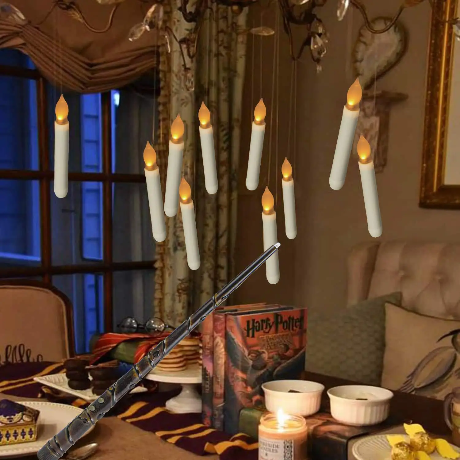 JOYEN Wholesale Halloween Decorations Flickering Warmer Light  Candles Magic Hanging Candles  Halloween Decorations