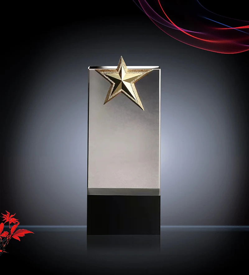 sports events excellent corporate award printing crystal glass plaque