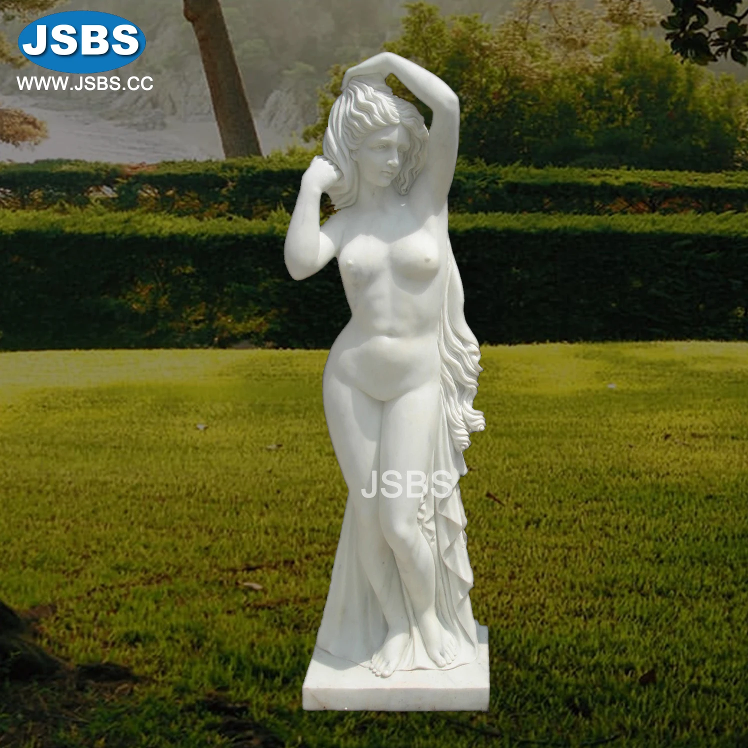 Cheap Well Polished White Marble Naked Woman Statue Sculpture