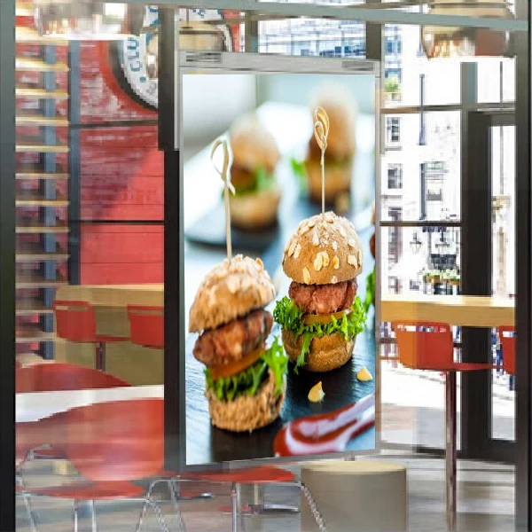 High brightness 65 inch advertising display screen window facing Shop Window screen lcd display