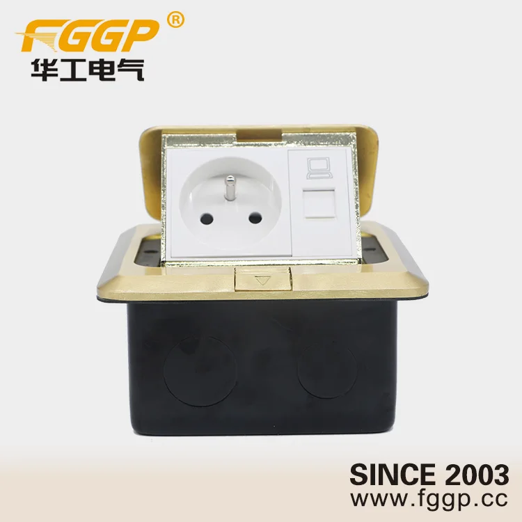 
SAA GCC CE RoHs TUV 16a 250v french floor mounted pop-up type floor socket outlet 