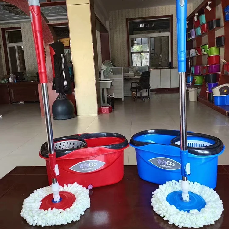 36l Stainless Steel Bowl Mopping Double Cleaning Floor Wringer Mop With Drainer Bucket