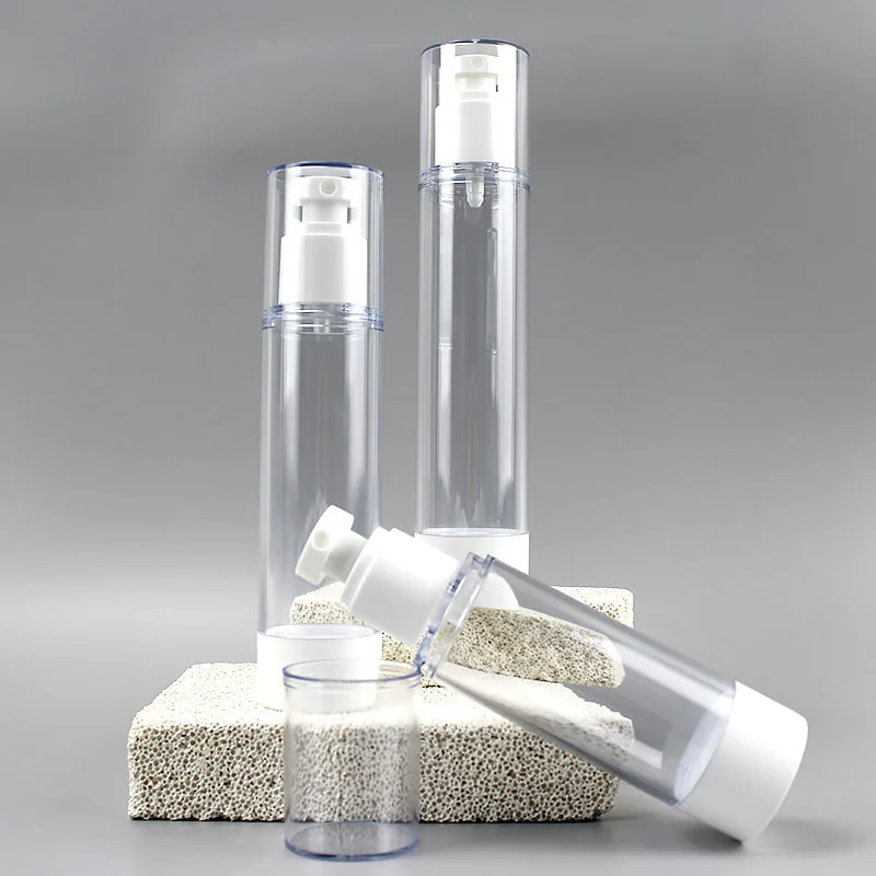Cosmetic Packaging Matte Spray Custom Vacuum Bottle Body PET Plastic Pump Airless Cosmetic Bottle