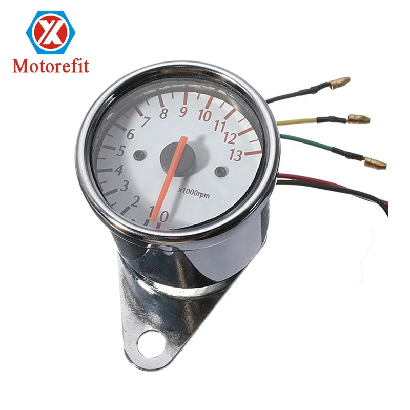 RTS 12V Motorcycle Tachometer with Backlight and Pointer Modification Speedometer Tacho Gauge in Motorbike Accessories