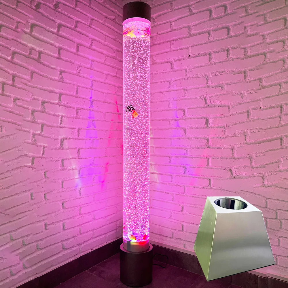 Sensory training equipment rgb color glowing bubble tube light acrylic led water bubble tube