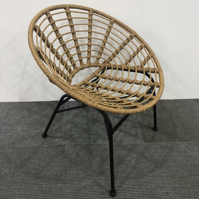 Balcony Set Natural Rattan Leisure Stylish Round Lounge Chair for Conversation