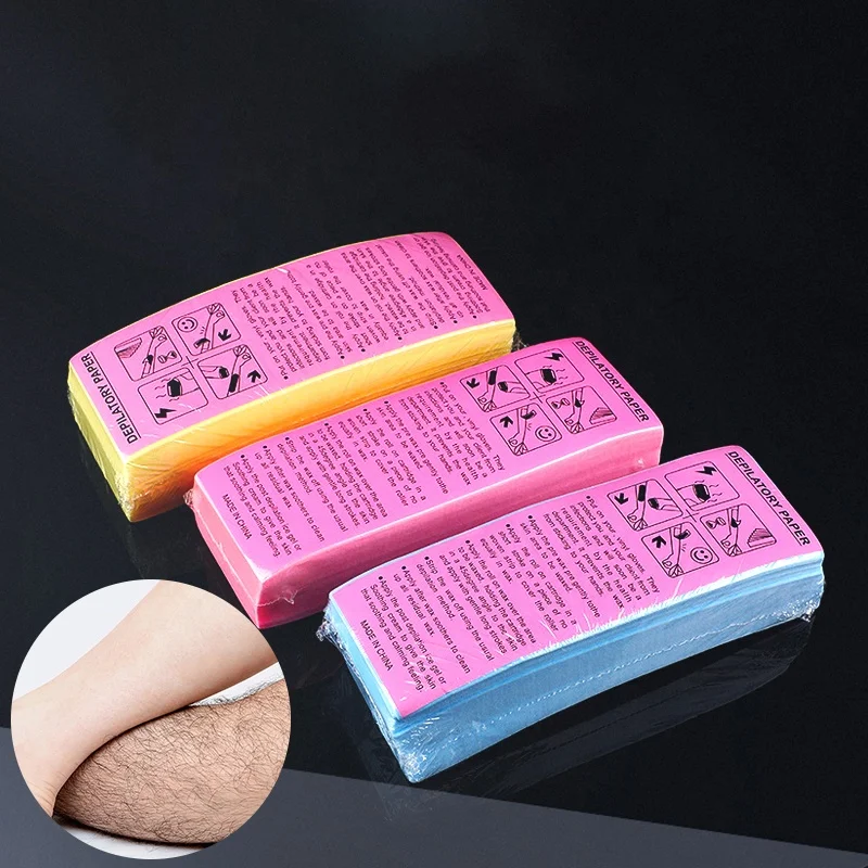 100Pcs 7cm Professional Hair Removal Waxing Strips Non-woven Fabric Waxing Papers Depilatory Beauty Tool for Leg Hairs Removal