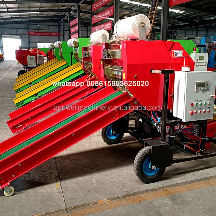 Forage silage wrapping machine Fully automatic corn straw baling and wrapping machine Used on Farms with Essential Motor