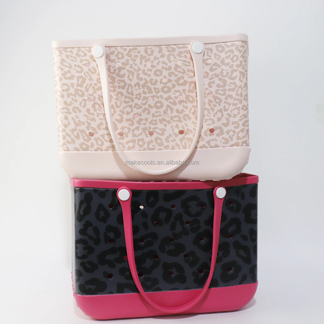 Factory direct Selling Bogg Bag Silicone Leopard Beach Bag