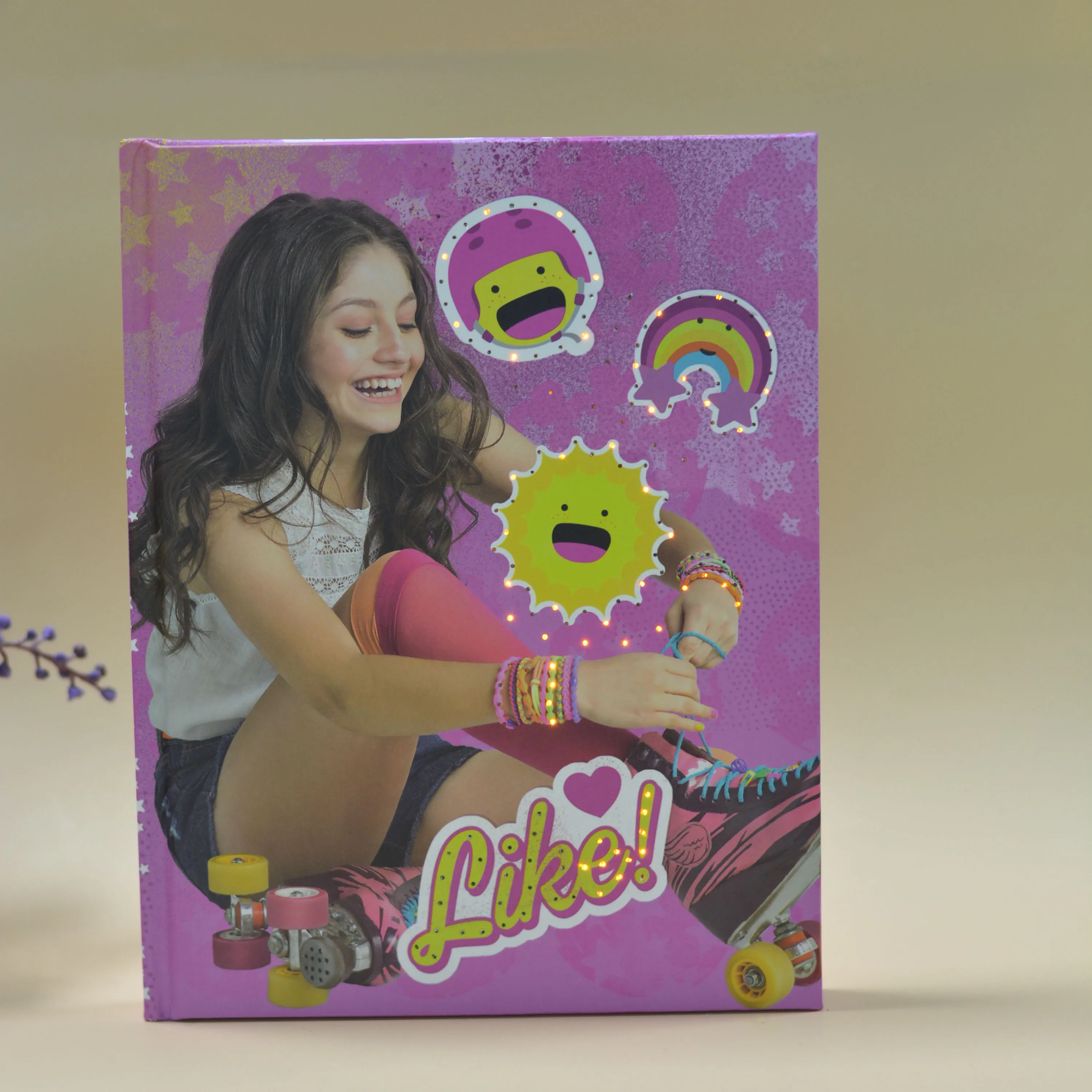 Customized A5 Classic Hardbound Writing Dotted Grid Daily Diary Journal Notebook with lighting