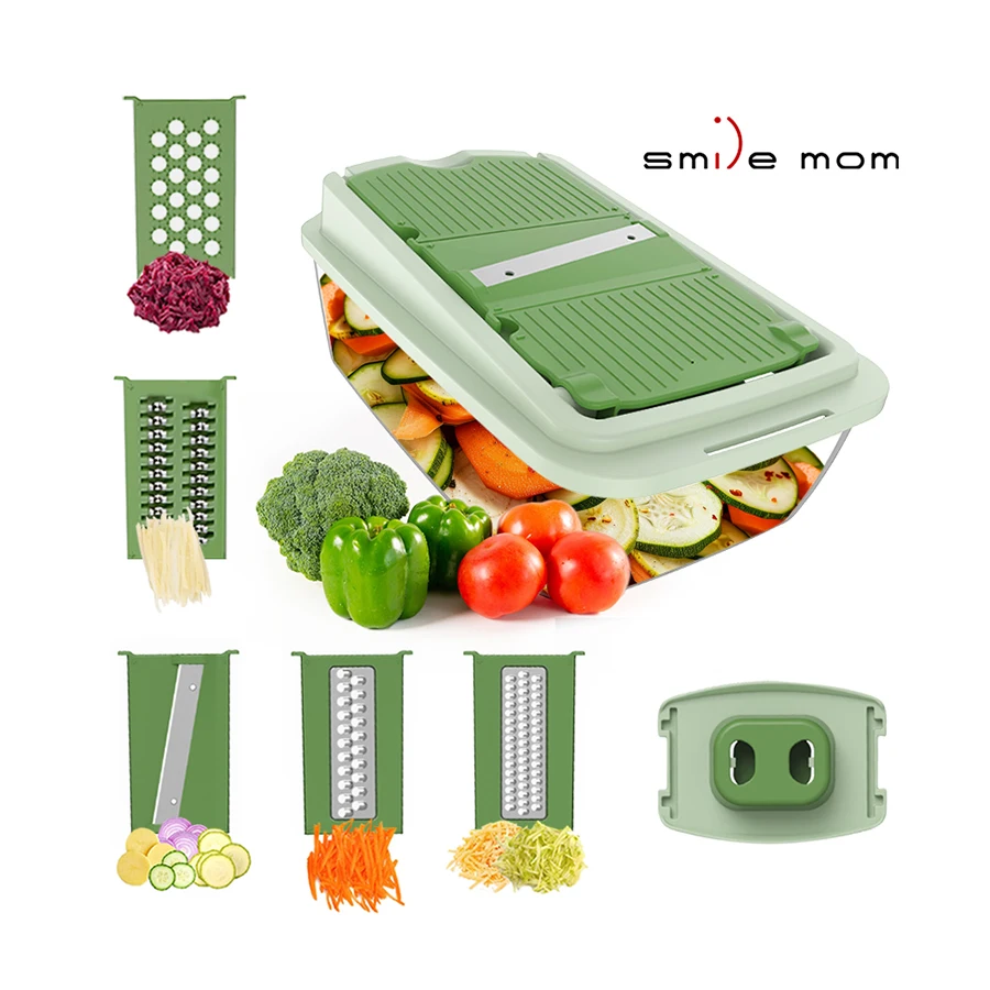 Multifunctional Manual Vegetable Chopper Handheld Press Cutter & Slicer for Onion Potato Other Fruits & Vegetables