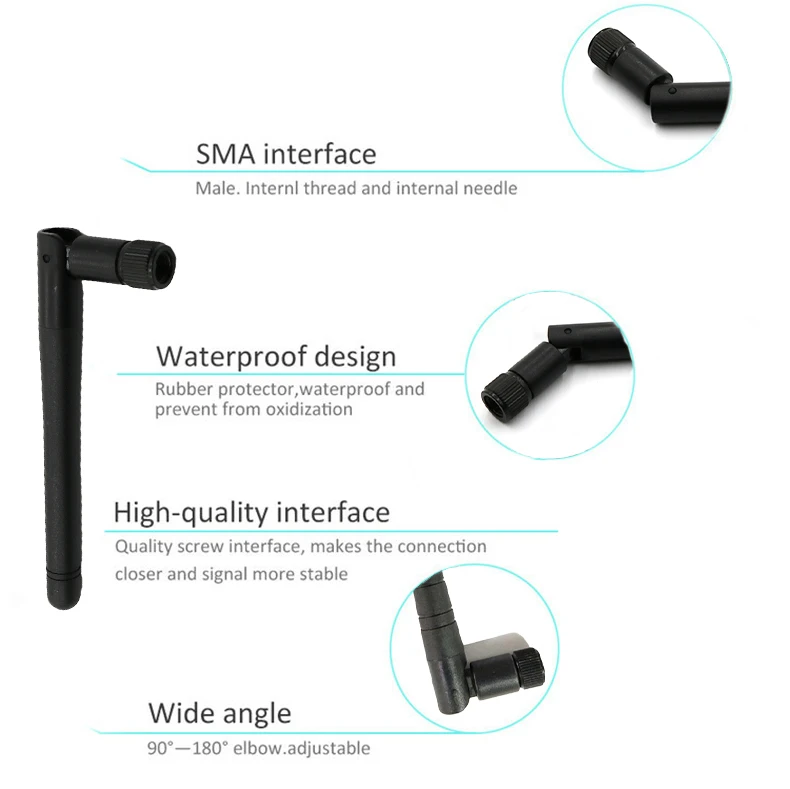 Hot sale Waterproof 3dbi 2.4ghz 5ghz High Gain Dual Band Outdoor Rubber Long Range Wifi Outdoor Antenna Wifi Antenna