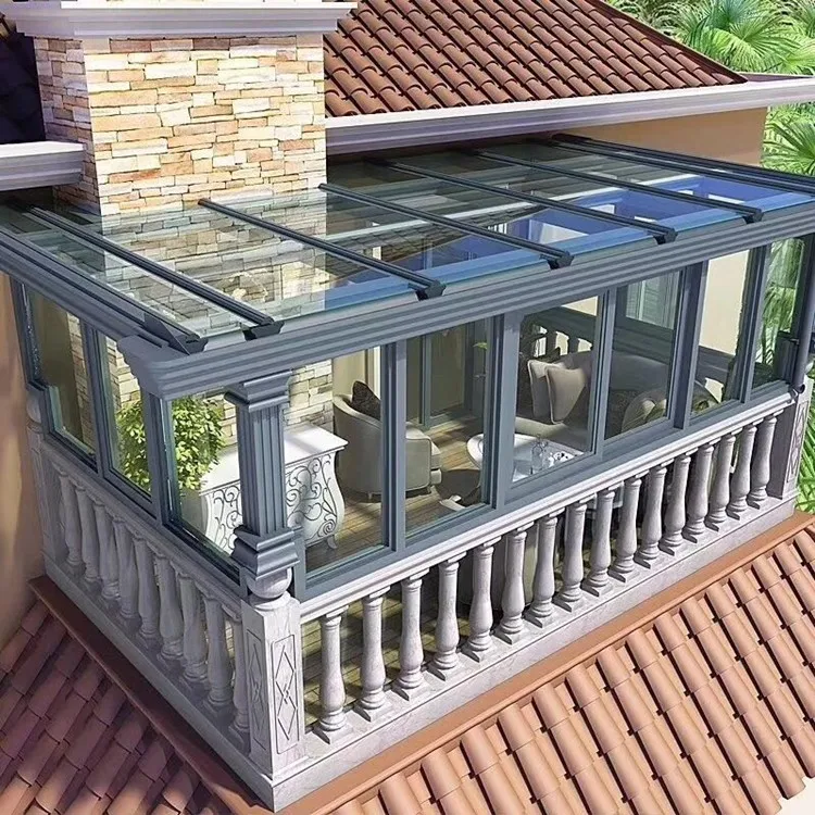 
Made in China anti-wind aluminum framed garden sunshine room glass room 