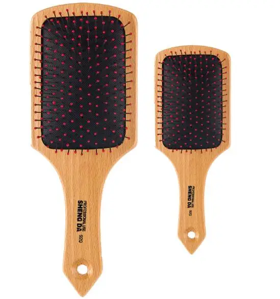 Custom Hot sale  blogger wooden big board hair comb hair scalp massage air cushion beech brush hair comb
