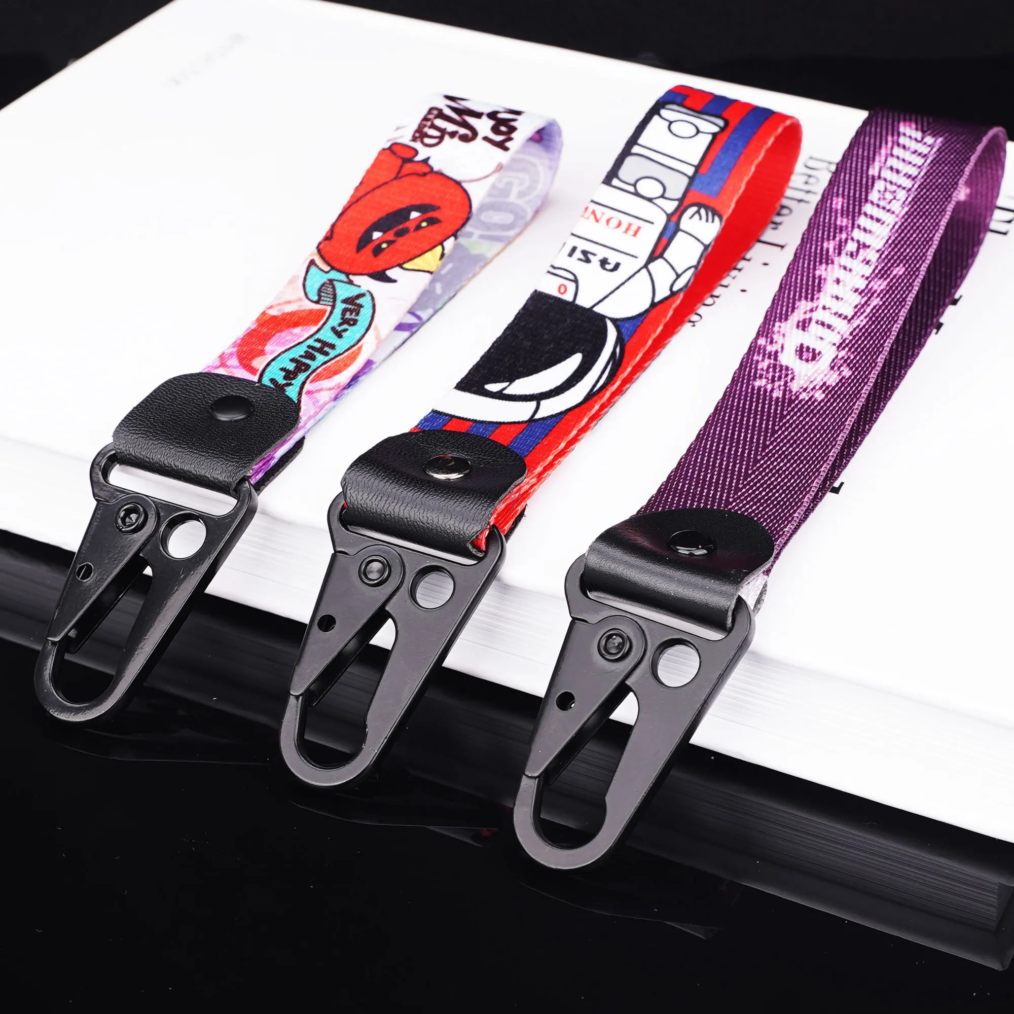 Personalized Lanyard Keychain Customized Heat Transfer Brand Logo Creative Motorcycle Eagle Beak Lanyard Keychain