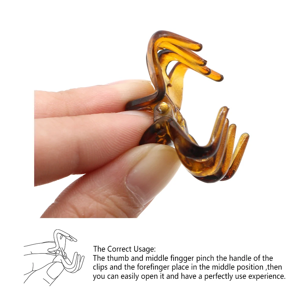 Lirong 12Pcs(Tortoise) Small Mini Hair Claw Clips Plastic 2Cm Hair Accessories With Gift Box For Girls