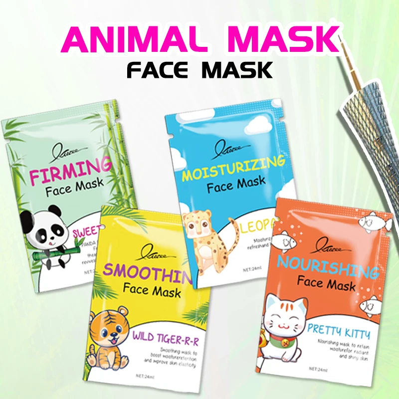 Private Label Tiger Animal Facial Mask Deep Moisturizing Sheet Mask Oil Control Brighten Skin Mask for All Skin