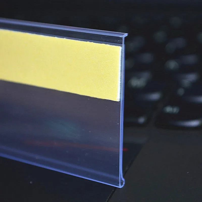 plastic extrusion plastic strip shelf with adhesive for supermarket