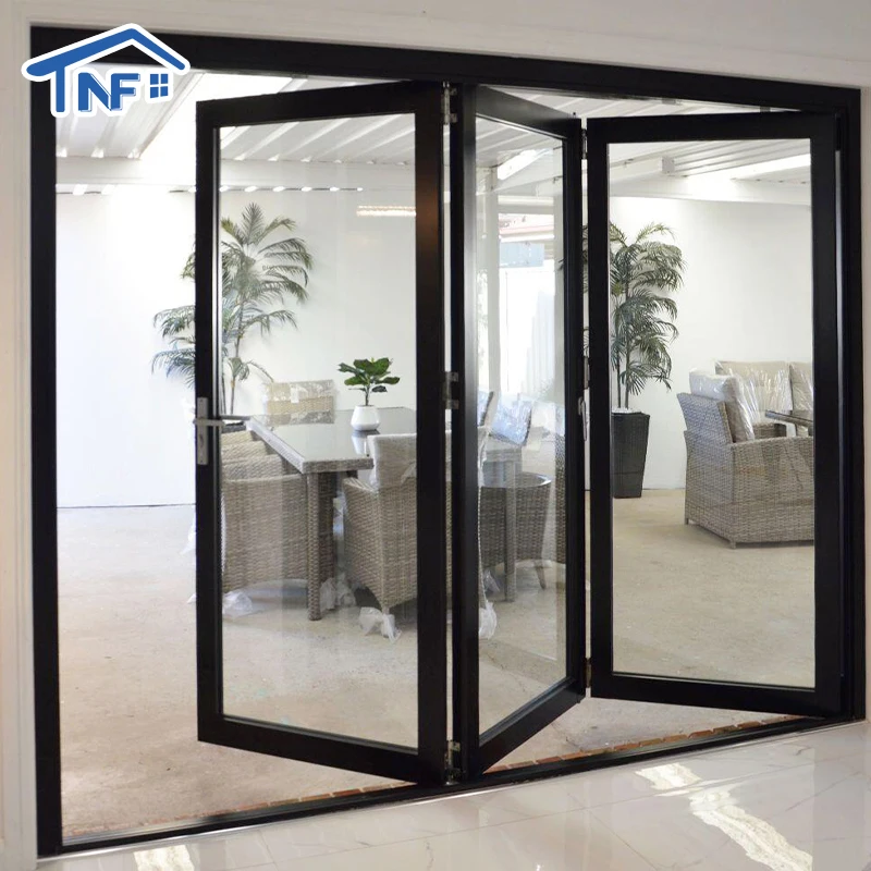 Алюминиевые двери алюминиевые двойные для внутреннего дворика выходные Энергоэффективные складные