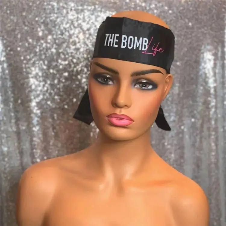 Wholesale long silk hair wraps head band edge wrap satin scarf