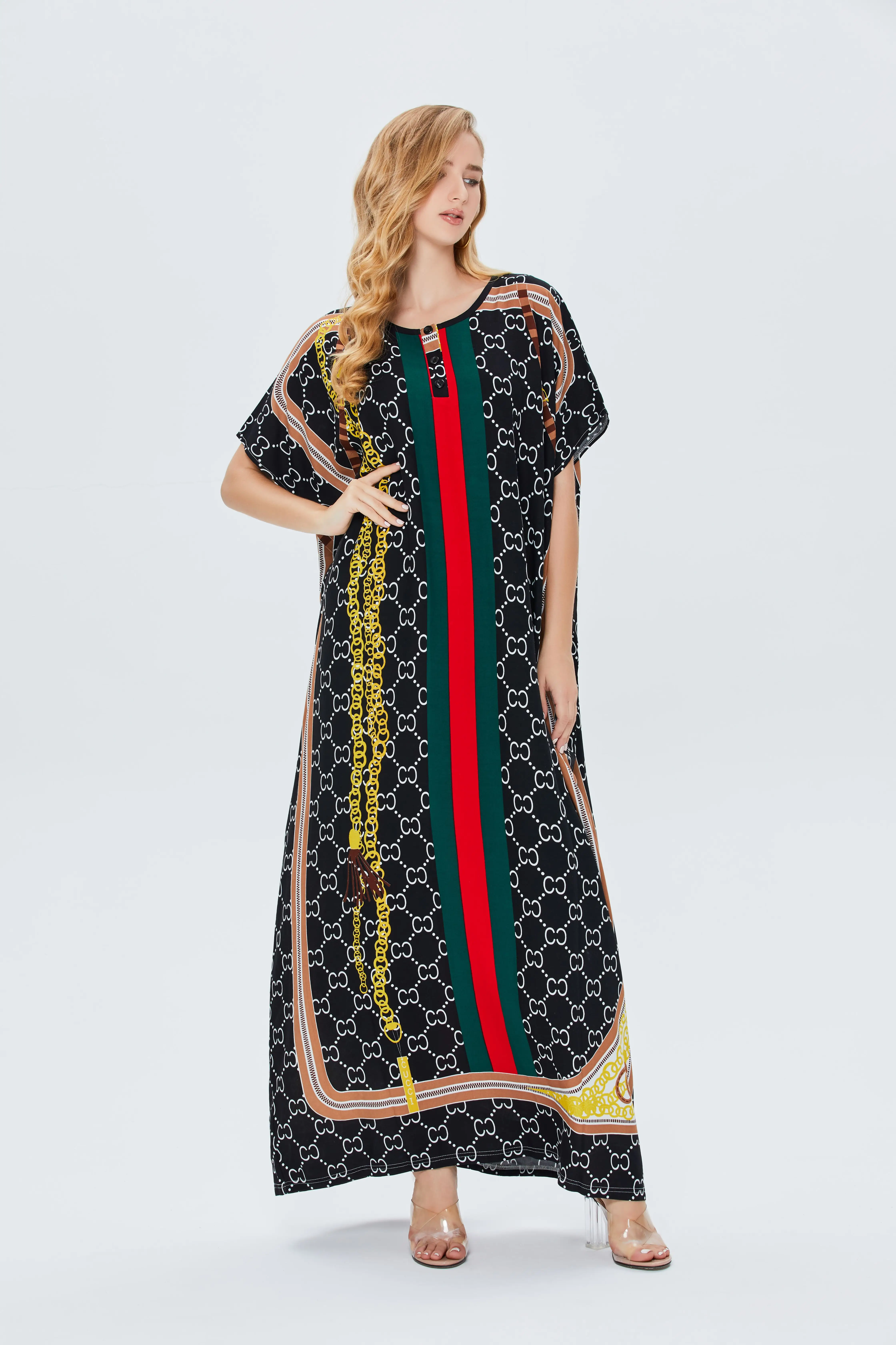 FREE SAMPLE Summer Dress Rayon Fabric Women designer luxury brand Kaftan Muslim Womens Maxi Dresses