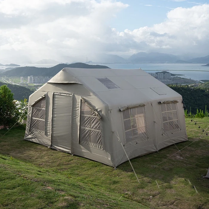 OT6302 Glamping Canvas Inflatable Outdoor Camping, Customized Luxury Polyester Air Family Tunnel Tent