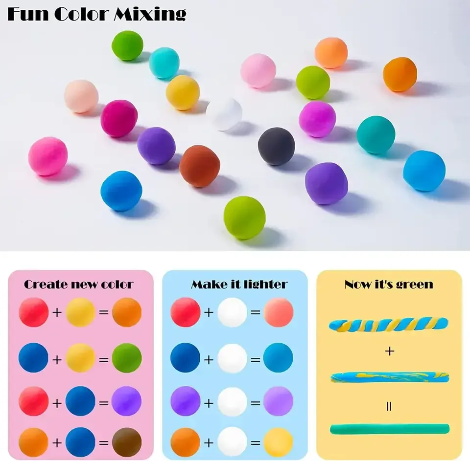 HOT SALE 20g/bag 24 Colors Ultra Light Plasticine Modeling Polymer Clay Soft Air Dry Clay for Kids Education DIY Toy