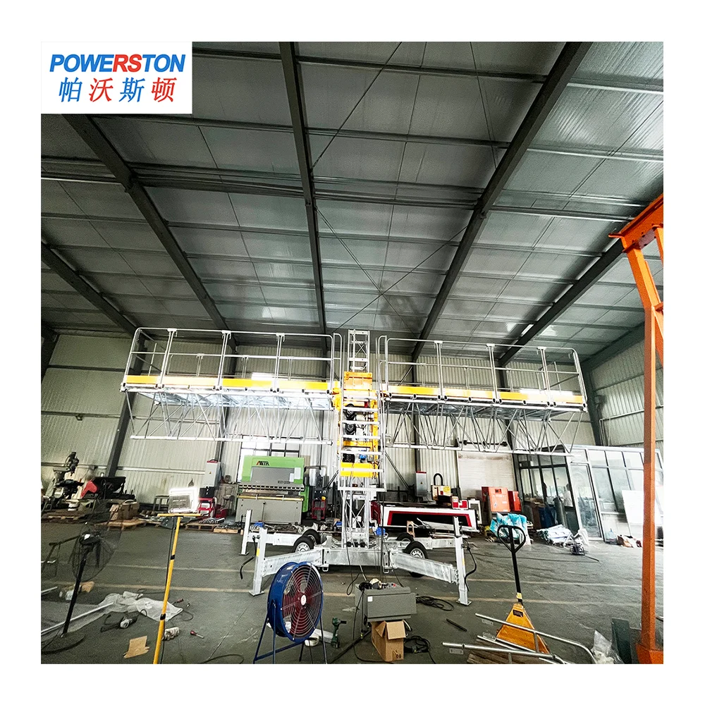 Construction Platform Portable Vertical Telescopic Mast Climbing Work Platforms For High Rise