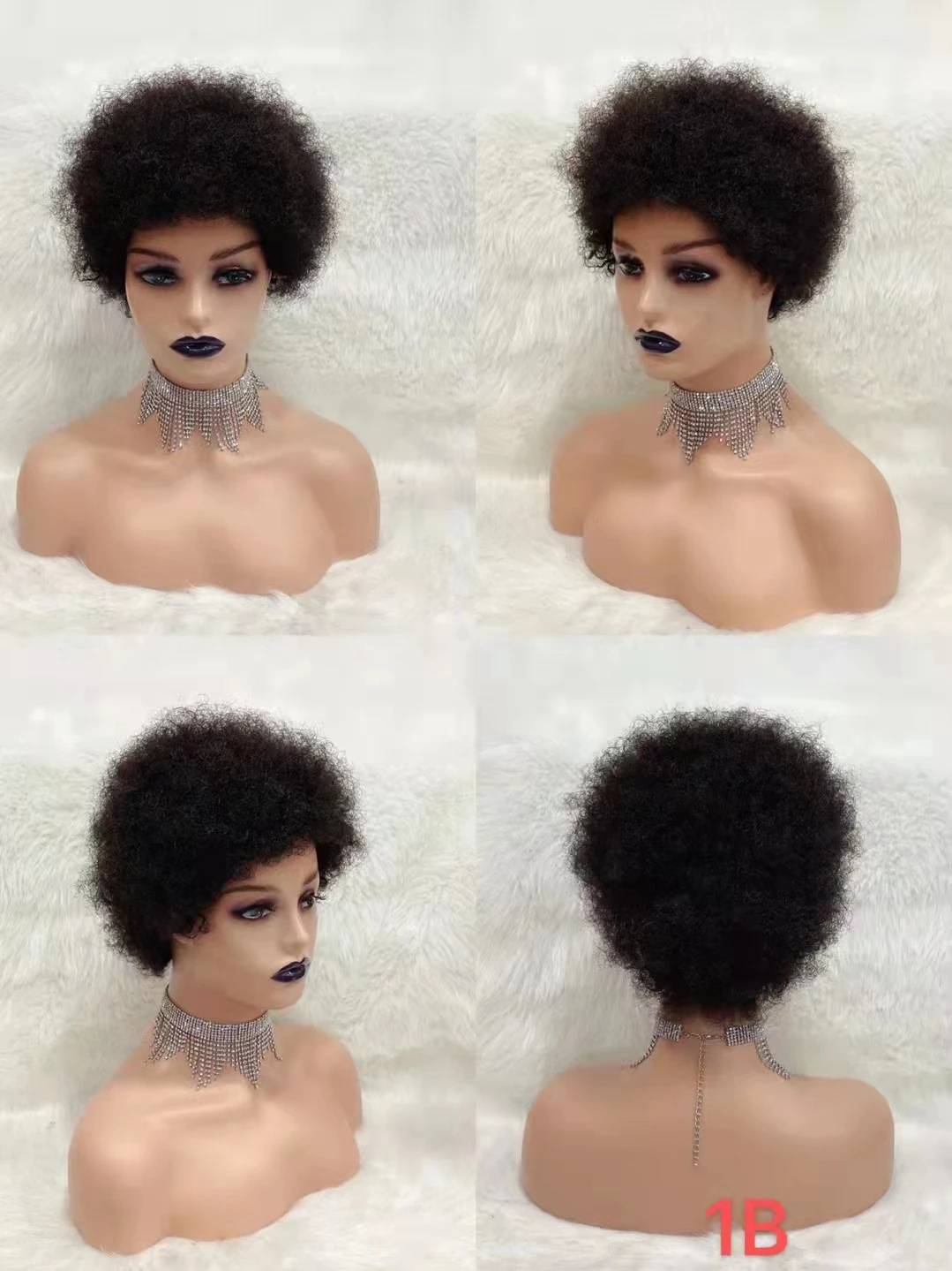 Letsfly Wholesale Cheap Afro Wigs 6inch Short Wigs Non Lace 100% Human Hair Brazilian Virgin Human Hair Extensions Free Shipping