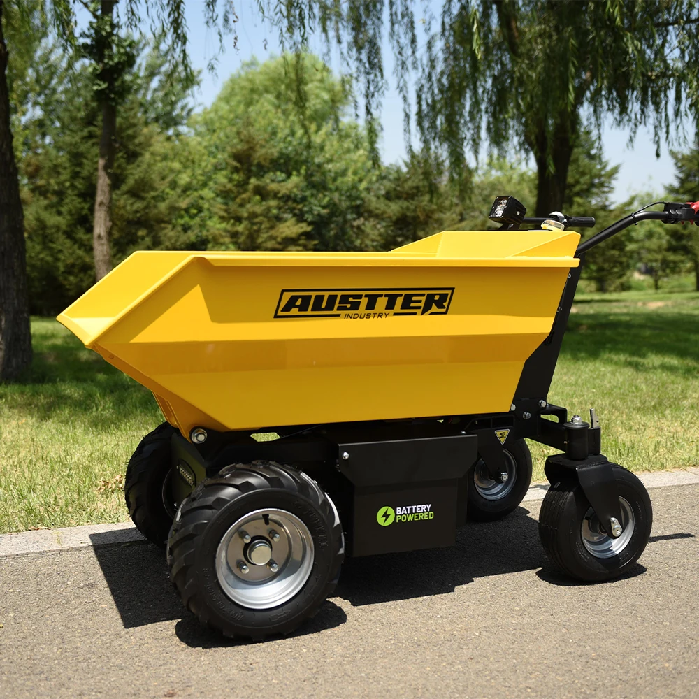 AUSTTER Cheap small manual garden transporter four wheel mini electric dumper truck 500kg for USA Italy France Poland