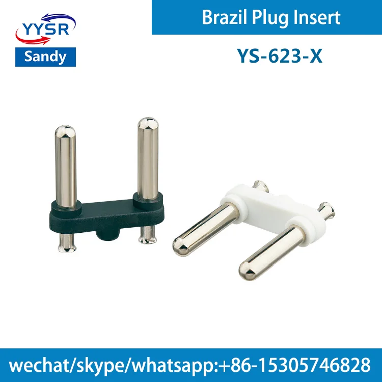 brazil plug insert(YS-623-X NBR 4.8MM 10A/20A 2-pin,2-pole,2-prong) for adapters