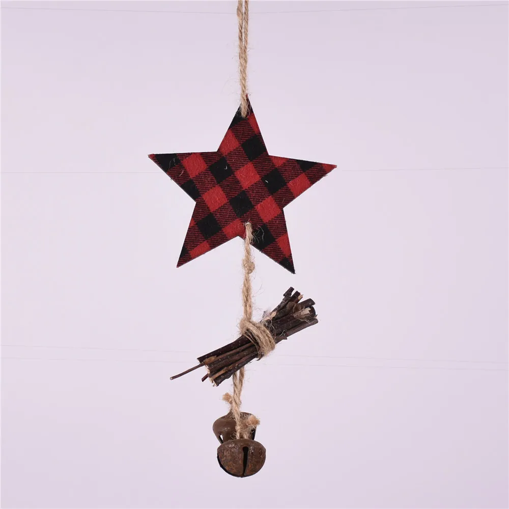 GY BSCI Natural Wooden Crafts Star Shape Decoration Handmade Hanging Christmas Ornaments