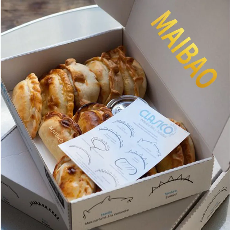 Custom cheap price take away paper box food container empanadas packaging bento boxes shawarma pastry cardboard box for food