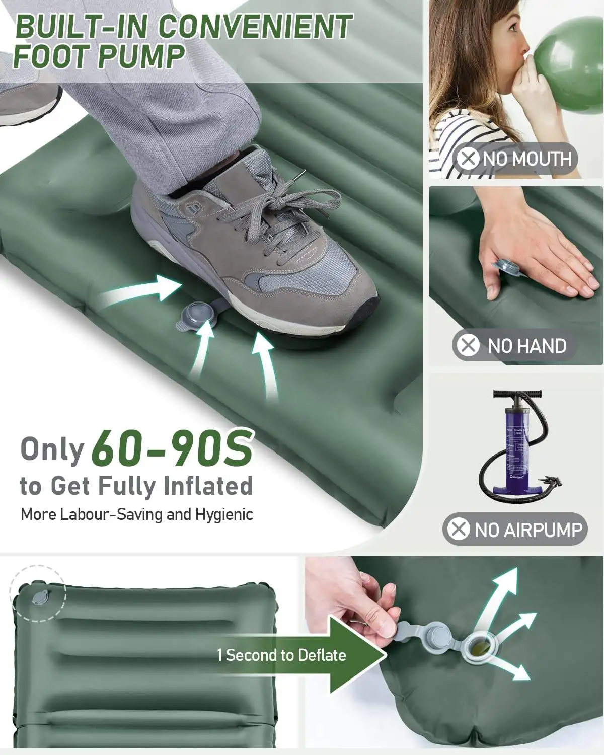 New Design Wholesale Self-Inflatable Waterproof Outdoor Self Inflating Camping Mat Air Mattress