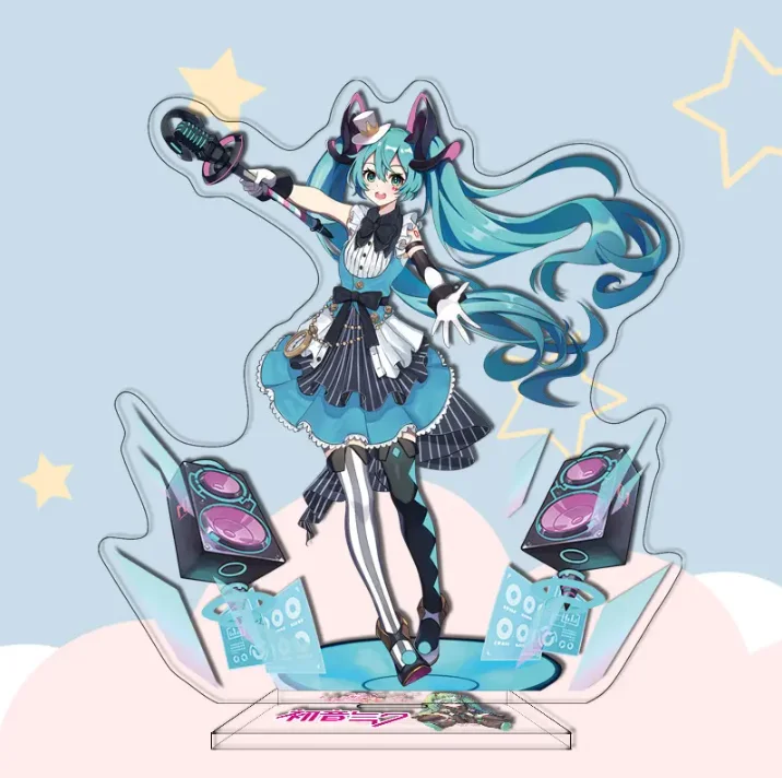 Miku Настольный орнамент модель милая девушка аниме акриловая фигура стенд лист анимация производные