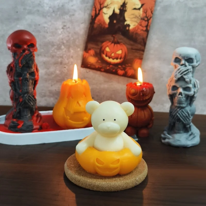 Thanksgiving Pumpkin Spice Soy Wax Candles Long-Burning Centerpieces for Dining Table decor Fall Scented Candle with Fragrance