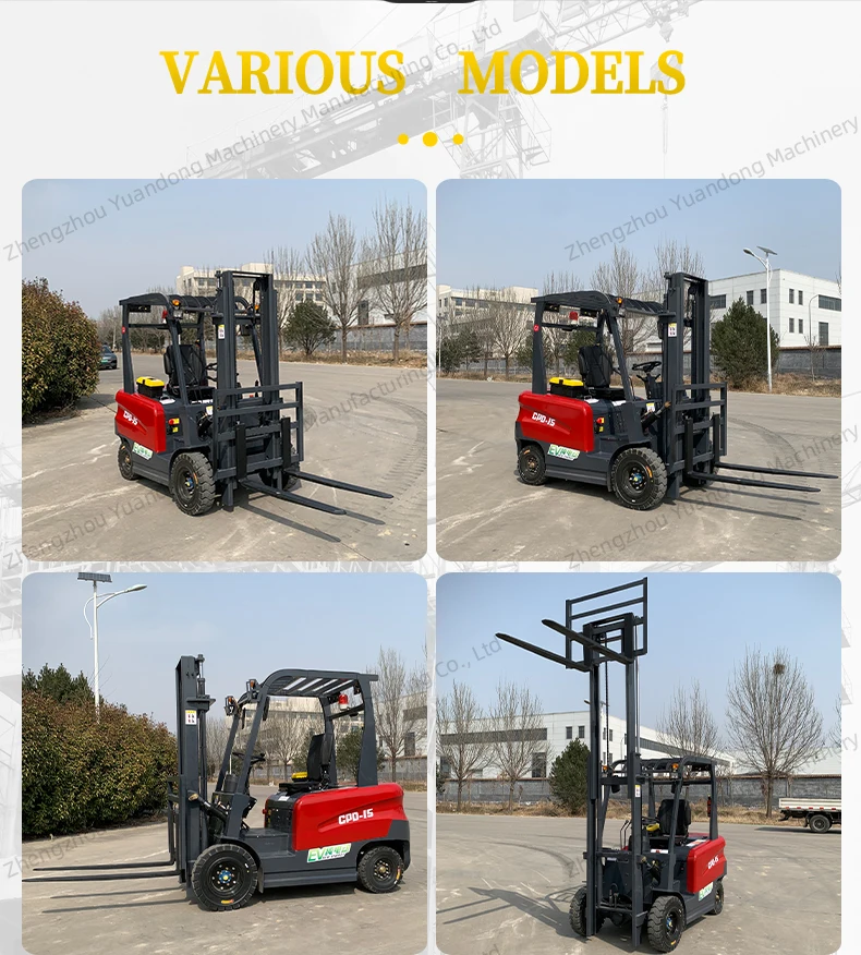 Four - Wheel Electric Forklift 3 Meter Lifting Hydraulic Forklift For Exporting