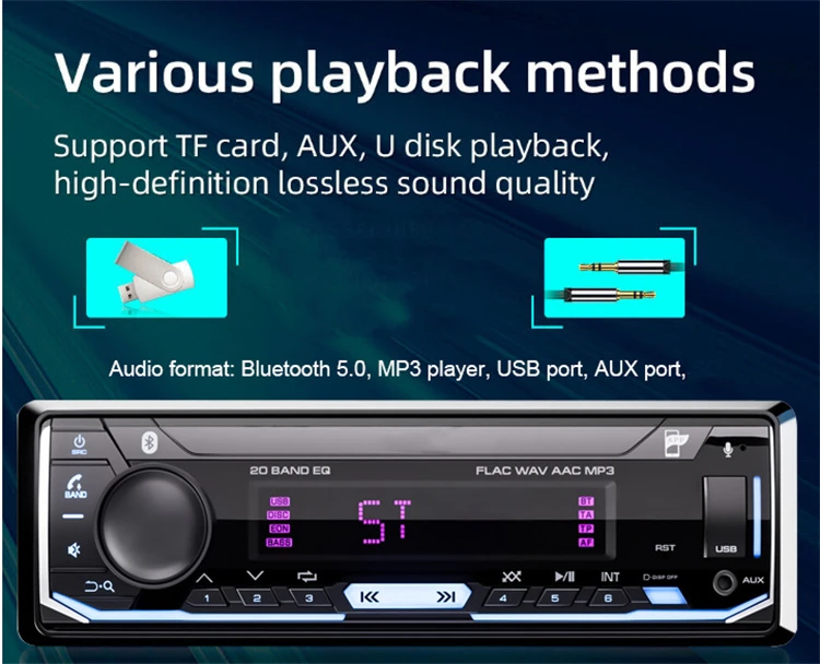 Durable Car mp3 player Radio for Universal car high quality car Radio Supports APE AAC Audio Formats Single mp3 player